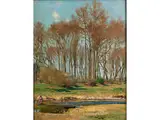 Birkenwald im Herbst by Otto Strützel, oil on board, sold Dec 2015