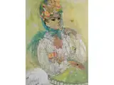 Portrait Einer Jungen Dame by Edda Baronin von Wedel, mixed media, offered Dec 2015