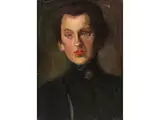 Bildnis Einer Jungen Frau by Émile Bernard, oil on board, offered Sep 2025