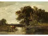 Bauer mit Kühen bei Freising by Fritz Halberg-Krauss, oil on canvas, offered Sep 2024