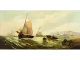 Anlandung bei Rauher see by Charles Parsons Knight, oil on canvas, offered Mar 2025