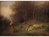 Waldlandschaft mit Weidenden Schafen und Schafshirten by Raimund von Wichera, oil, offered Jul 2015
