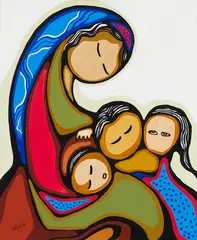 Pillar of Strength by Daphne Odjig, 1978, acrylic on canvas, sold Feb 2021