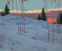 Closing Glory by Frank Hans Johnston, 1932, oil on board, sold Feb 2021