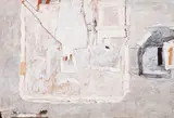 Untitled by Henry Saxe, 1961, mixed media on board, sold Jan 2021