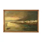 View of Naples by Roberto Romauge, Oil on canvas, sold Mar 2024