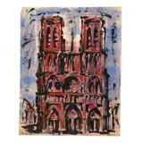 Notre Dame by Culleaéu Cecil, Watercolor and gouache on paper, sold Mar 2024