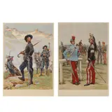 Chasseurs Alpins & Offiiciers d'Etat by Alphonse Lalauze, Each a lithograph in colors on paper, sold Mar 2024