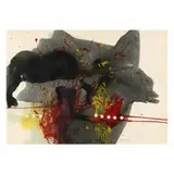 Untitled Abstract by Franco Garelli, Watercolor and acrylic collage on paper, sold Mar 2024