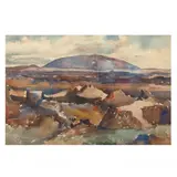View of Sellandafjall by Sveinn Thorarinsson, Watercolor on paper, sold Mar 2024