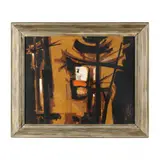 Abstract Composition by Harold Laynor, Oil on canvas, sold Mar 2024