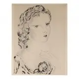 Young Girl with Rose by Tsuguharu Foujita, Etching on paper, sold Mar 2024