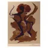 Danzante by David Alfaro Siqueiros, Lithograph in colors on paper, sold Mar 2024