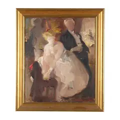 Portrait Study by Jan Boleslaw Czedekowski, Oil on artist board, sold Mar 2024