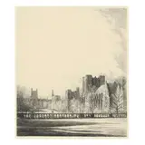 South End of the Main Quadrangle, Duke University by Louis Orr, Etching, sold Mar 2024