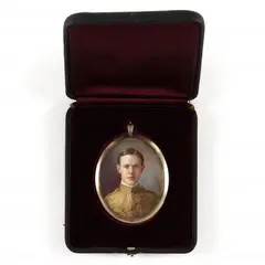 Portrait Miniature of a Young Soldier by Jenny Eakin Delony Rice, Watercolor on ivory, sold Mar 2024