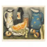 Still Life with Melon and Pitcher by Eugène Baboulène, Lithograph in colors, sold Mar 2024