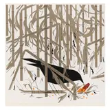 Crow in the Snow by Charley Harper, Serigraph in colors, sold Mar 2024