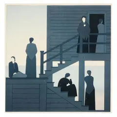 Waiting by Will Barnet, Offset lithograph on paper, sold Mar 2024