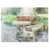 Sans Souci Fishhouse and Boats by Sarah Blakeslee, Watercolor on paper, sold Mar 2024
