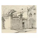 31 King Street, Charleston by Alfred Heber Hutty, Graphite on paper, sold Mar 2024
