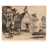 Little Church at Edisto by Alfred Heber Hutty, Etching and drypoint on wove paper, sold Mar 2024