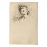 Whistler with the White Lock by James Abbott McNeill Whistler, Etching on laid paper, sold Mar 2024