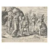 Avarice is the Root of All Evil by Hendrick Goltzius, Copperplate etching on laid paper, sold Mar 2024