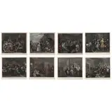 A Rake's Progress (Complete Suite of Eight) by William Hogarth, Each an etching with engraving on laid paper, sold Mar 2024