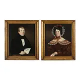 A Pair of Portraits by Hannah Maria Hudson, Oil on canvas (lined), sold Mar 2024