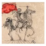 Le Cavalier de l'Apocalypse by Salvador Dalí, Gouache and ink on Japanese Kinwashi paper, sold Mar 2024