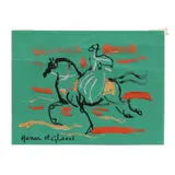 Horse & Rider by Hassan El Glaoui, Gouache on green paper, sold Mar 2024
