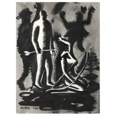 Ammunition for Anger by Mark Kostabi, Watercolor on paper, sold Mar 2024