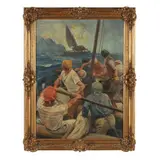 Lifeboat at Sea by Anton Otto Fischer, Oil on canvas, sold Mar 2024