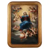 Madonna with Angels by Constantino Brumidi, Oil on canvas (lined), sold Mar 2024