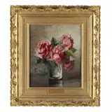 Still Life with Roses by Julia McEntee Dillon, Oil on canvas (lined), sold Mar 2024