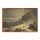 Elk in a Landscape by Hermann Herzog, Oil on canvas, sold Mar 2024