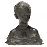 Bust of a Boy by Paul Petrovich Troubetzkoy, Patinated bronze, sold Mar 2024