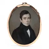 Portrait Miniature of a Gentleman by Pierre-Edouard Dagoty, Watercolor on ivory, sold Mar 2024