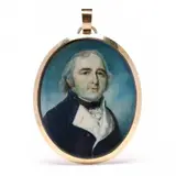 Portrait of A British Naval Captain by William Patten I, Watercolor on ivory, sold Mar 2024