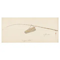 Crappie Pole by Bob Timberlake, Watercolor and graphite on paper, sold Feb 2024