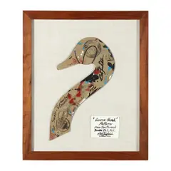 Goose Head Pattern by Bob Timberlake, Ink and oil on cardboard cutout, sold Feb 2024