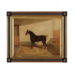 Portrait of a Thoroughbred, "Prince Henry by Albert Clark, Oil on canvas (lined), sold Feb 2024