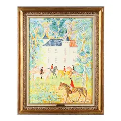 Equitation by Jean Lareuse, Oil on canvas, sold Feb 2024
