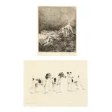Two Terrier Etchings by Marguerite Kirmse, Each an etching, sold Feb 2024