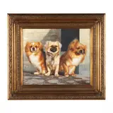 Three Tibetan Spaniels by A. Lovell, Oil on canvas, sold Feb 2024