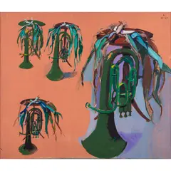 Coiffure pour un tuba, III by Jean Hélion, 1980, Acrylique sur toile, sold Mar 2024