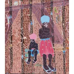 Kene moye togue, kene ki takhaw by Kassou Seydou, 2023, Acrylique sur toile, sold Mar 2024