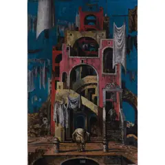 Napolitana, New-York, mai-juillet 1954 by Eugene Berman, Huile sur toile, sold Jun 2024