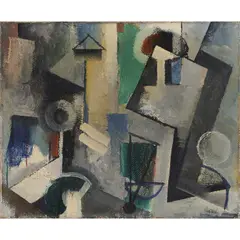 Sans titre, janvier-février 1949 by Youla Chapoval, Huile sur toile de jute, sold Jun 2024